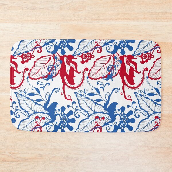 Item preview, Blue and red Botanical Scandinavian Print pattern design by Arcos Prints designed and sold by arcosprints.