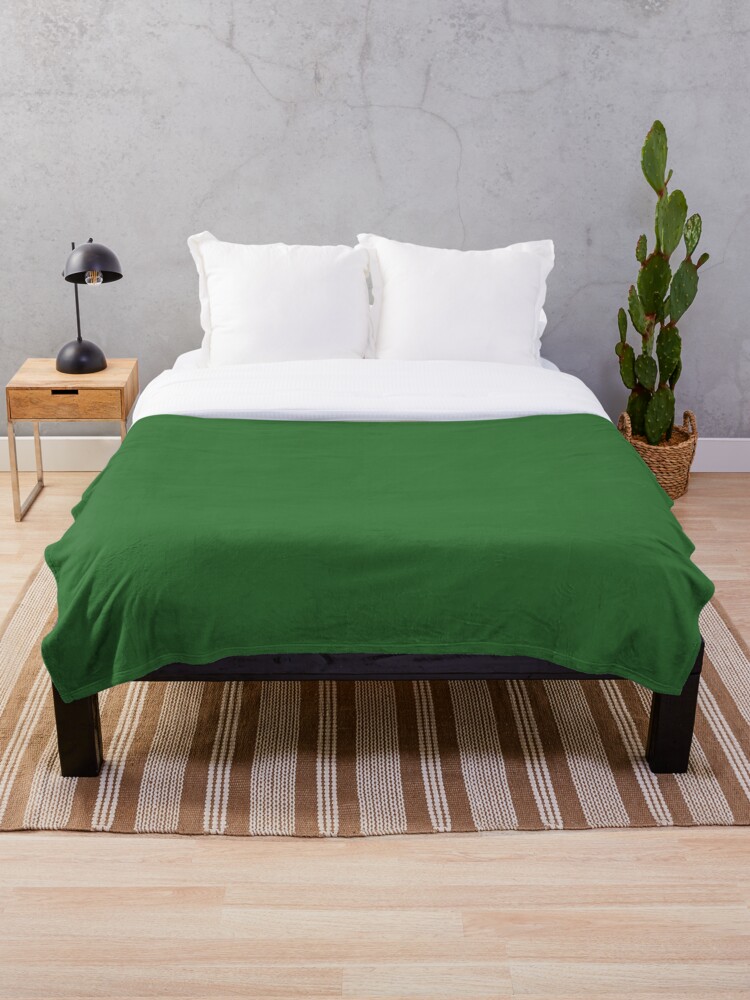 Solid Medium Forest Green Color Throw Blanket By Cheapest Redbubble