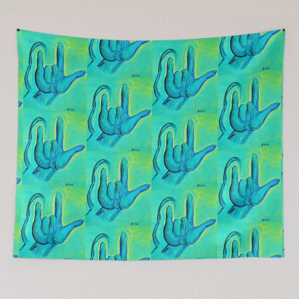 Item preview, ASL I Love You Blue designed and sold by EloiseArt.