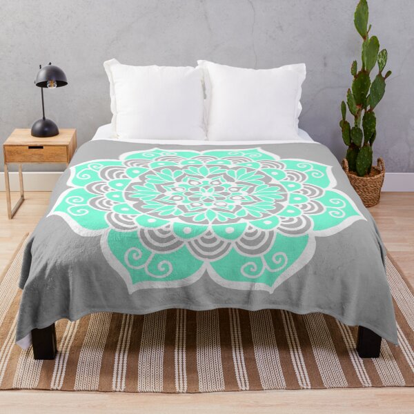 Item preview, Turquoise and Grey Mandala designed and sold by Julie Erin Designs.