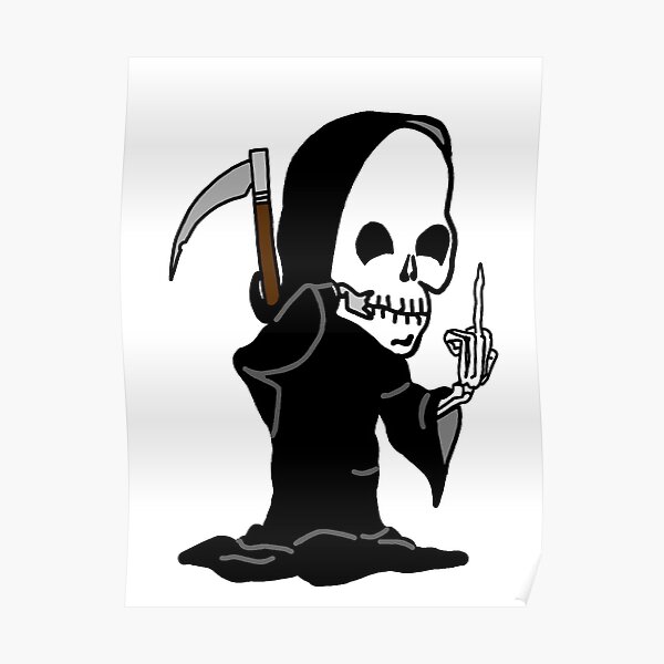 Grim Reaper dando el dedo Póster