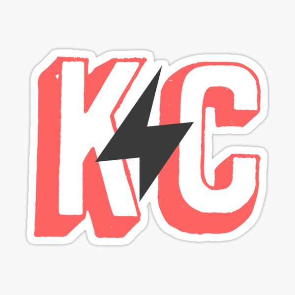 kc lightning - red Sticker