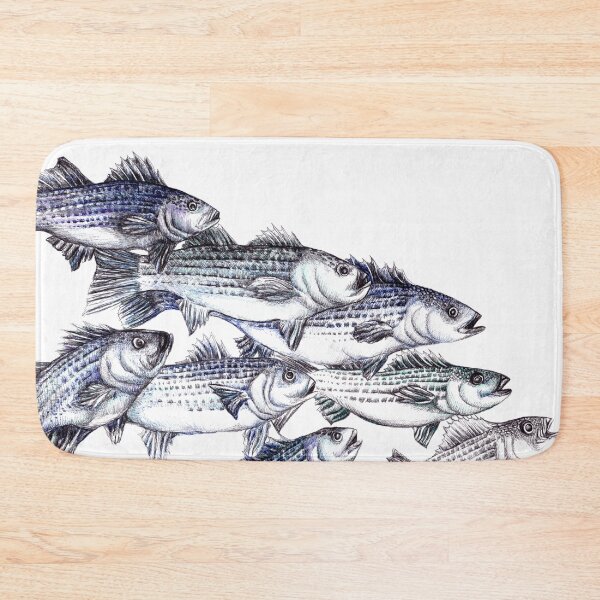 Item preview, "Old School" Striped Bass Ink Drawing  designed and sold by Michelebuttons.