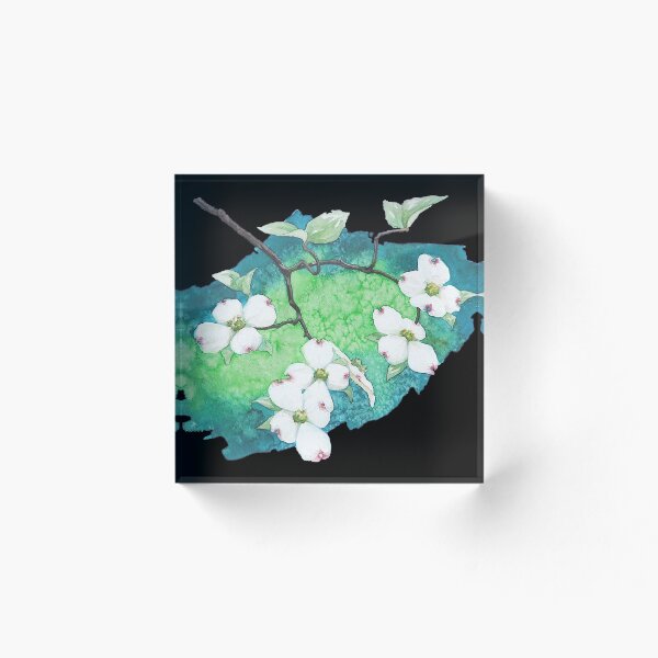 Item preview, Dogwood Flowers on a colorful abstract sky - with black background designed and sold by Rick Paller.