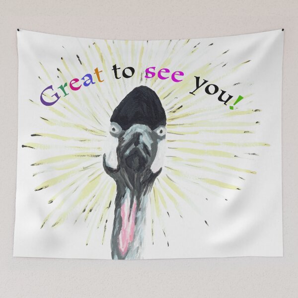 Item preview, Africa, animals, bird crane, crowned, black, white, pink, design, BebiCervin designed and sold by BebiCervin.