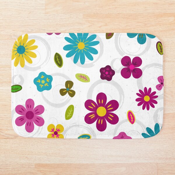 Item preview, Cheerful colored flowers on doodle watercolor background. designed and sold by LizzyizzyDesign.