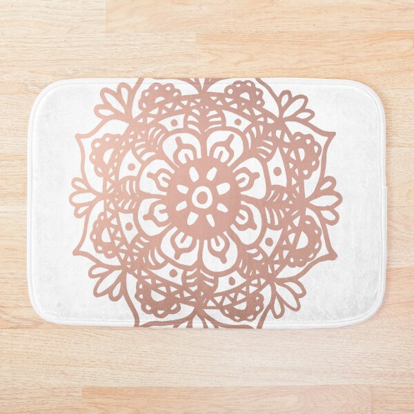 Rose Gold Mandala Redux Bath Mat