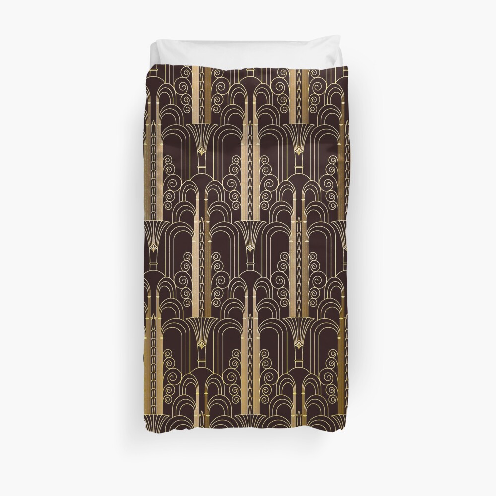 Glamorous Gold Art Deco Pattern Duvet Cover