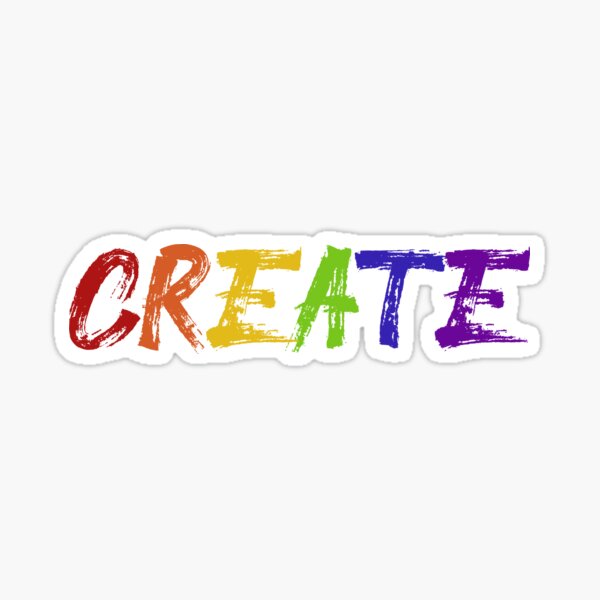 "create rainbow watercolor paint brush" Sticker by mhedding Redbubble