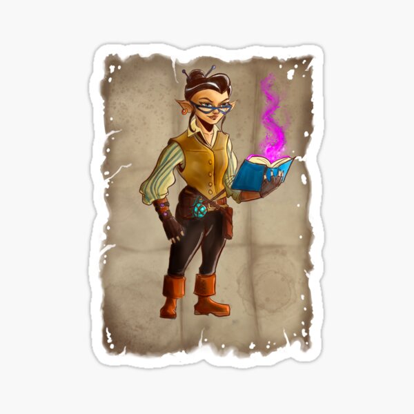 Gnome Librarian Bard Sticker