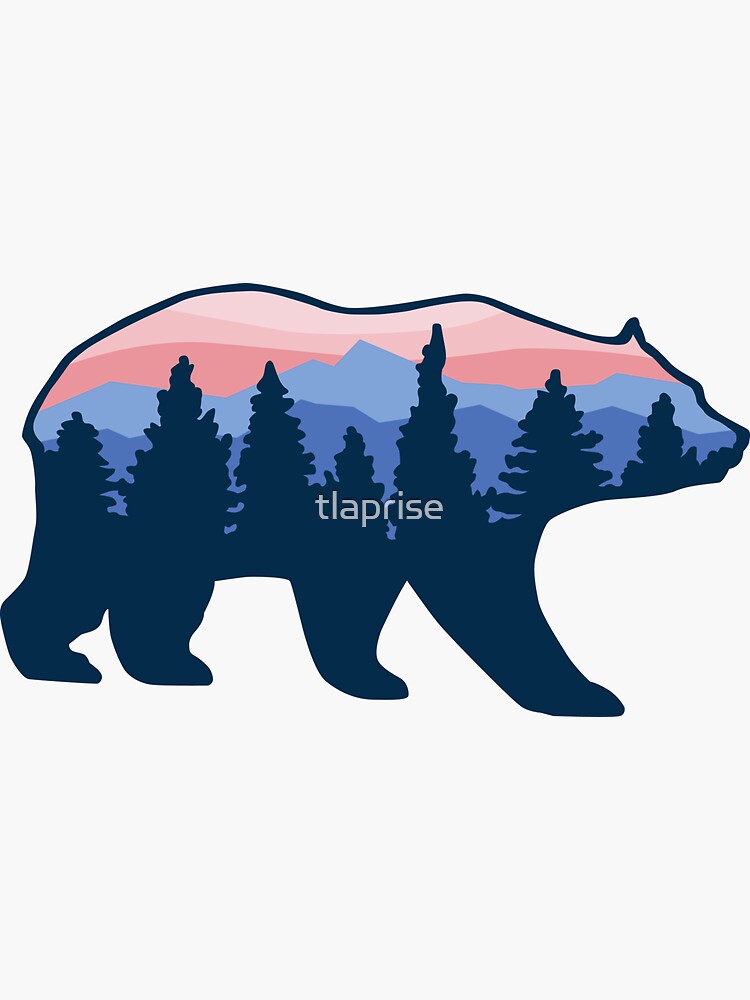 Pegatina for Sale con la obra «Oso vagando por el bosque» de tlaprise ...