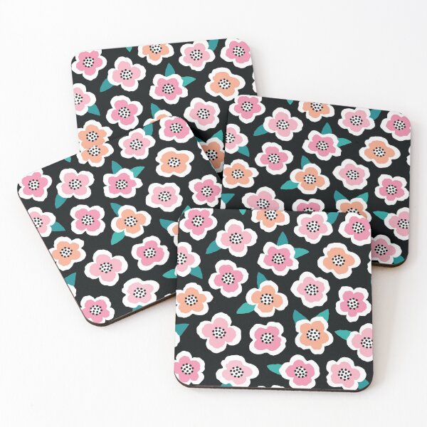 Item preview, Scandi Briar Roses - pink on black designed and sold by Daisy Beatrice.