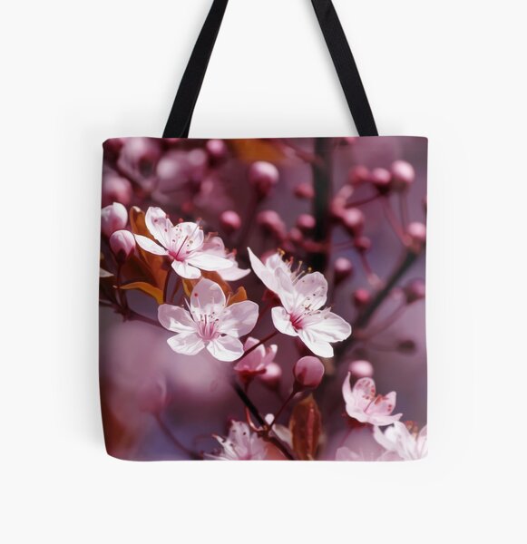 Cherry Blossom Bucket Bag, Yoga Bag, Pink Cherry Blossom, Crossbody Bag, Leather Bucket Bag, Cherry Blossom Gift, Cherry Blossom Tree