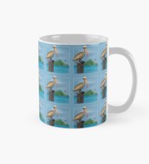 Brown Pelican At Sea With Lighthouse Classic Mug