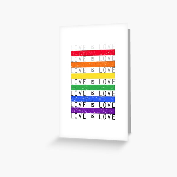 Carte De Vœux Love Is Love Citation De La Fierte Lgbt Gay Lesbian Gift Premium Graphic Par Suvil Redbubble