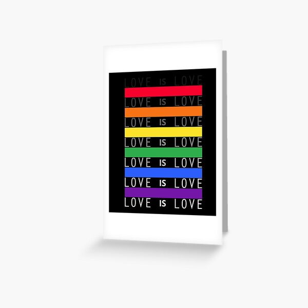 Carte De Vœux Love Is Love Citation De La Fierte Lgbt Gay Lesbian Gift Premium Graphic Par Suvil Redbubble