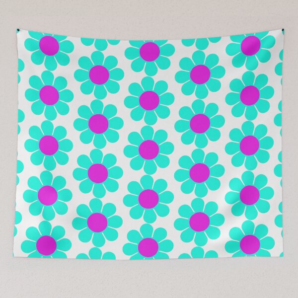 Item preview, Teal Turquoise Pink Hippie Flower Daisy designed and sold by hilda74.