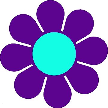 Artwork thumbnail, Purple Teal Turquoise Hippie Flower Daisy by hilda74
