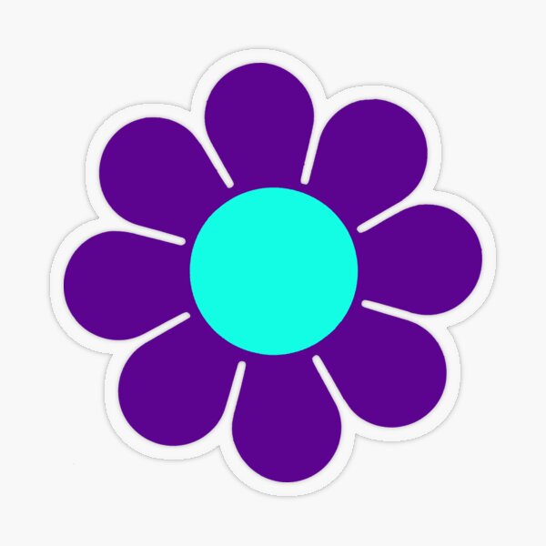 Item preview, Purple Teal Turquoise Hippie Flower Daisy designed and sold by hilda74.