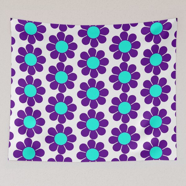Item preview, Purple Teal Turquoise Hippie Flower Daisy designed and sold by hilda74.
