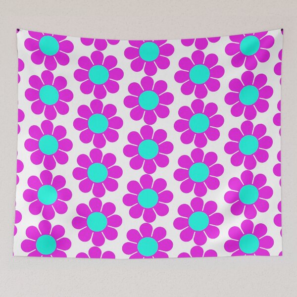 Item preview, Pink Teal Turquoise Hippie Flower Daisy designed and sold by hilda74.