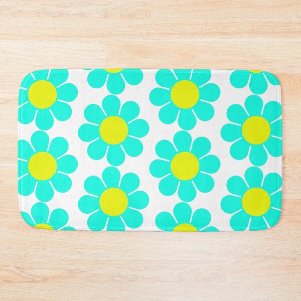 Item preview, Teal Turquoise Yellow Hippie Flower Daisy designed and sold by hilda74.