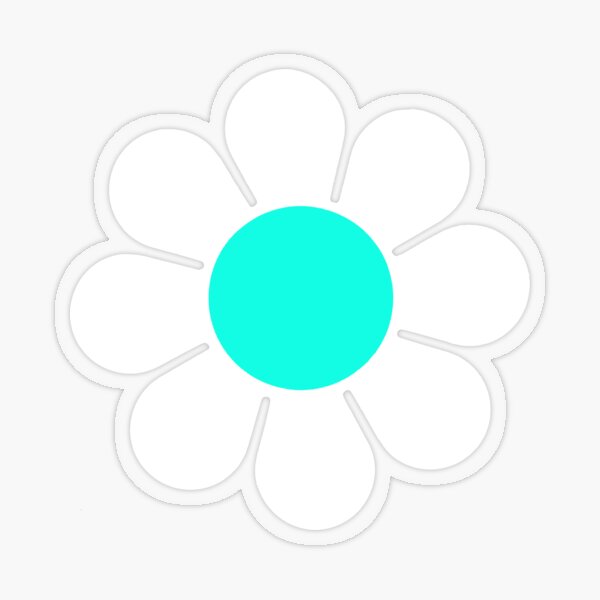 Item preview, White Teal Turquoise Hippie Flower Daisy designed and sold by hilda74.