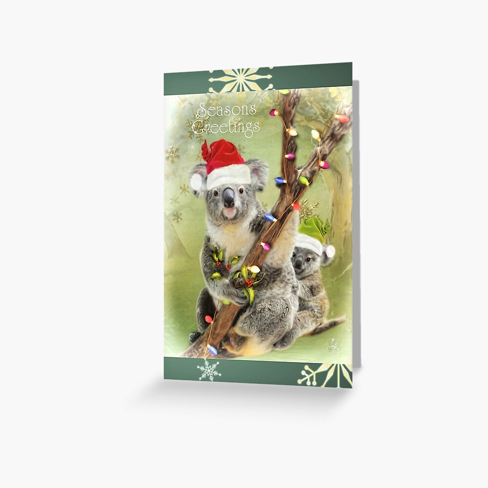 christmas-koala-s-greeting-card-for-sale-by-picsbyt-redbubble