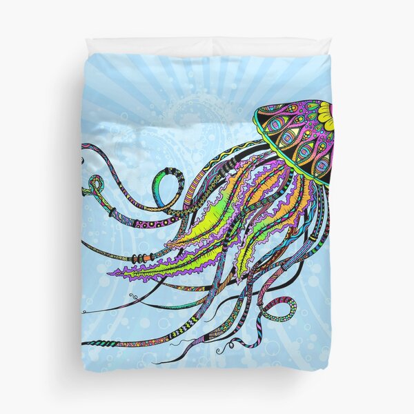 Electric Jellyfish Duvet Cover