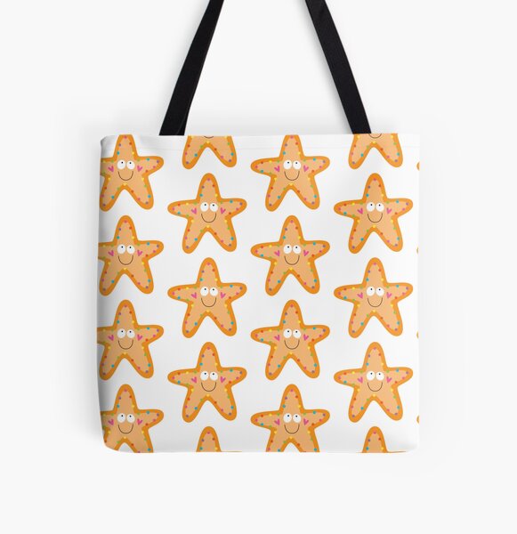 Happy Starfish All Over Print Tote Bag