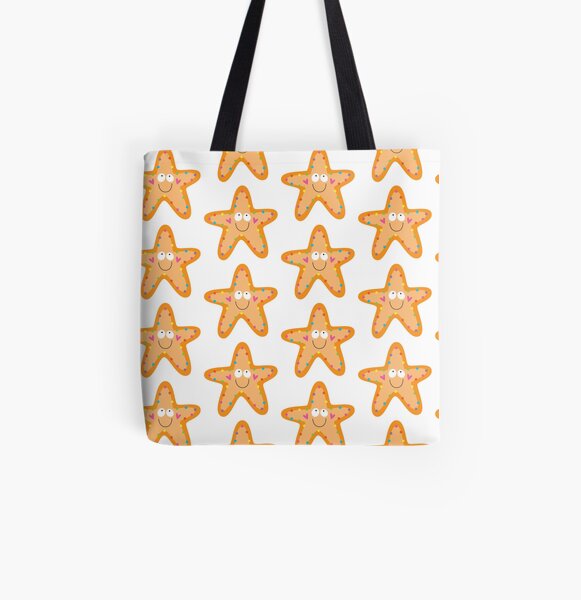 Happy Starfish All Over Print Tote Bag