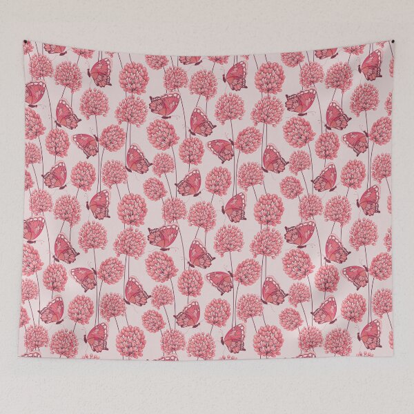 Item preview, Pink Allium and Butterflies designed and sold by Judit Gueth.
