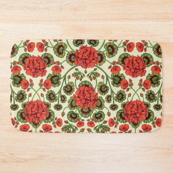 Item preview, Red Geraniums Vintage-Inspired Floral Pattern designed and sold by somecallmebeth.