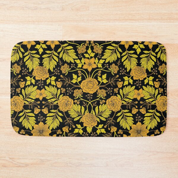 Item preview, Yellow and Black Floral Pattern designed and sold by somecallmebeth.