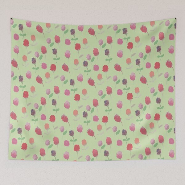 Item preview, crimson clover floral pattern designed and sold by rysunki-malunki.