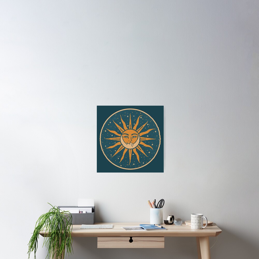 Sun And Moon Vintage Poster For Sale By Danjohndesign Redbubble