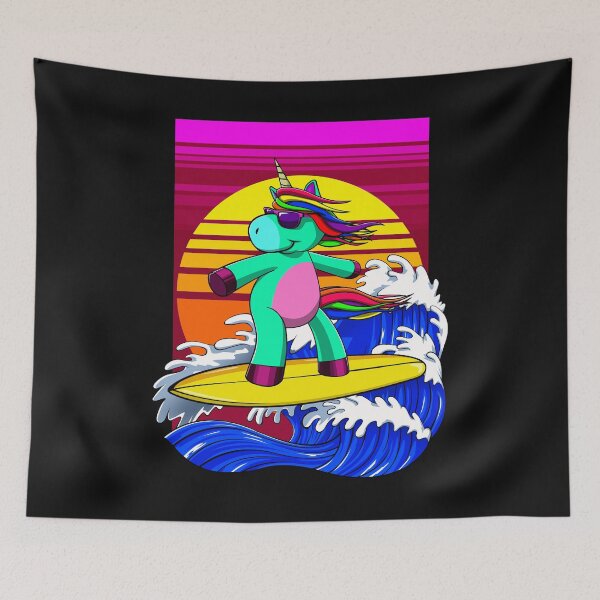 Item preview, Unicorn Surfing Rainbow Birthday Women designed and sold by Bendthetrend.
