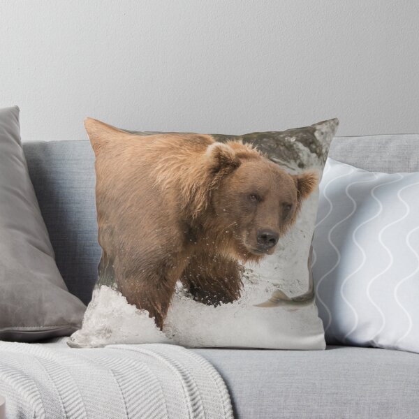 Item preview, Bear about to catch salmon on waterfall designed and sold by Nick Dale Photography.