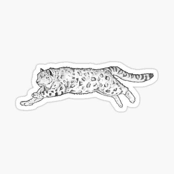 Vista previa del artículo con la obra «Leopardo de las Nieves - Blanco y Negro Sin Color», diseñado y vendido por Caitlyn Cooper.