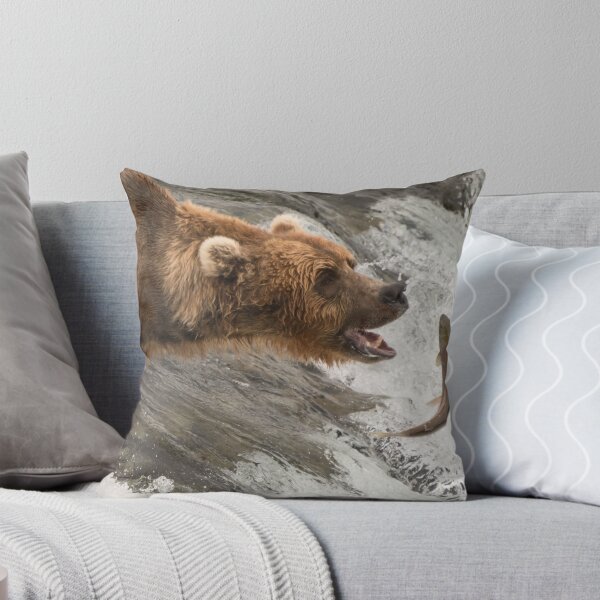 Item preview, Brown bear about to catch a salmon designed and sold by Nick Dale Photography.