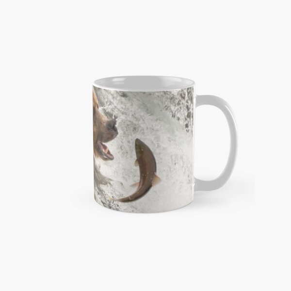 Brown bear about to catch a salmon Classic Mug