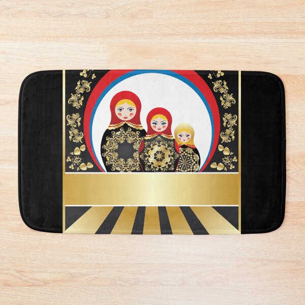 Item preview, Colorful matryoshka dolls with gold floral designed and sold by AnnArtshock.