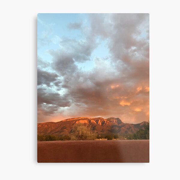 Poetic retreats sky mountains collage write Metal Print