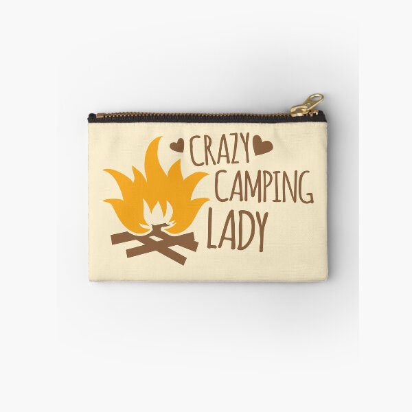 Item preview, Crazy Camping Lady with camp fire and sticks designed and sold by jazzydevil.