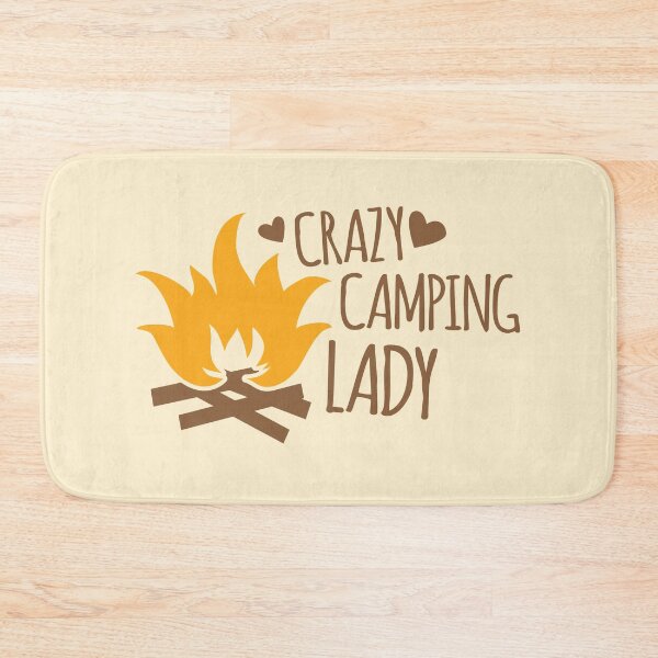 Item preview, Crazy Camping Lady with camp fire and sticks designed and sold by jazzydevil.