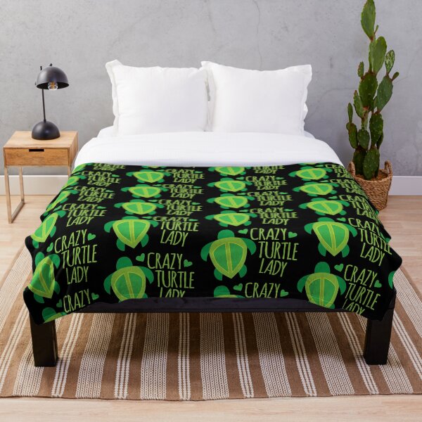 Crazy Turtle Lady Throw Blanket