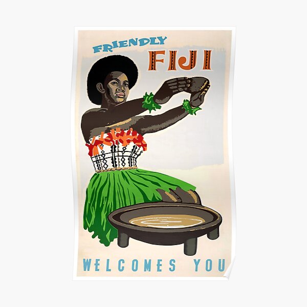 Fiji Restored Vintage Travel Poster Poster