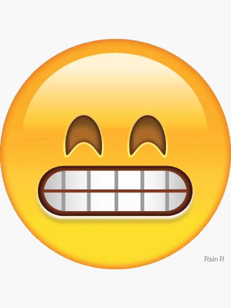  grin emoji  Sticker by LORRAUN Redbubble