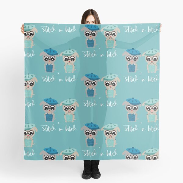 Female Dogs Stitch and Bitch Knitting Scarf