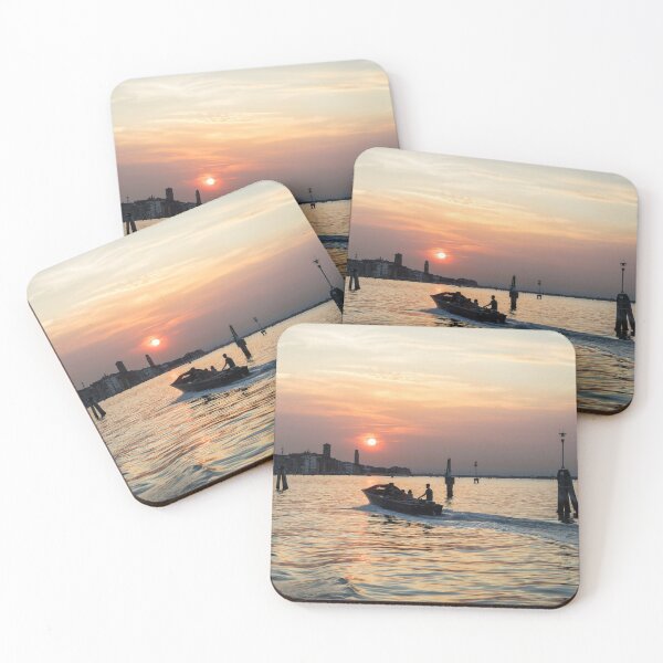 Item preview, Powerboating to Venice Italy - Silky Venetian Lagoon at Sunset designed and sold by Georgia Mizuleva.